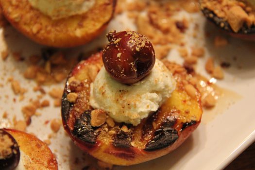 Grilled Peaches and Cherries with Honey Goat Cheese - Discover Finer Living